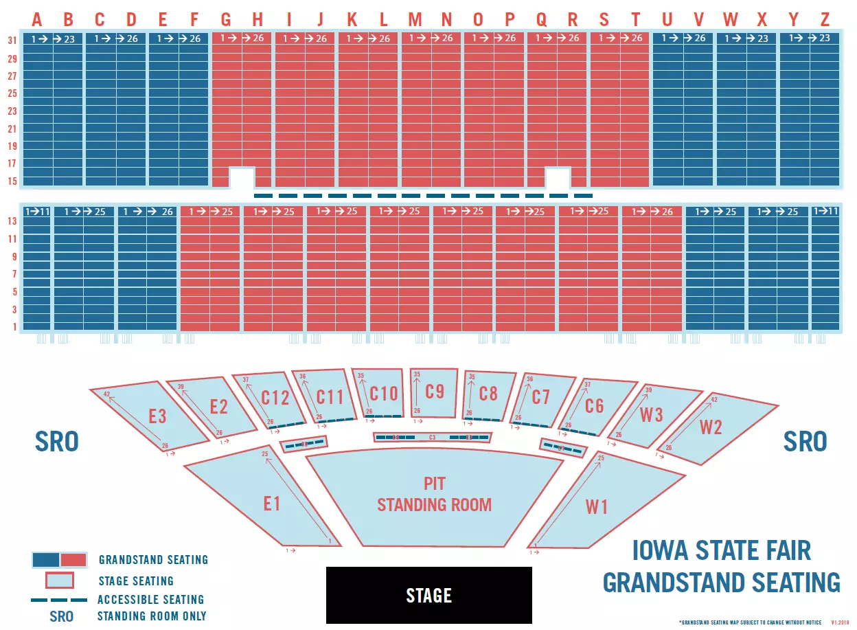 Iowa State Fair Grandstand Seating Map