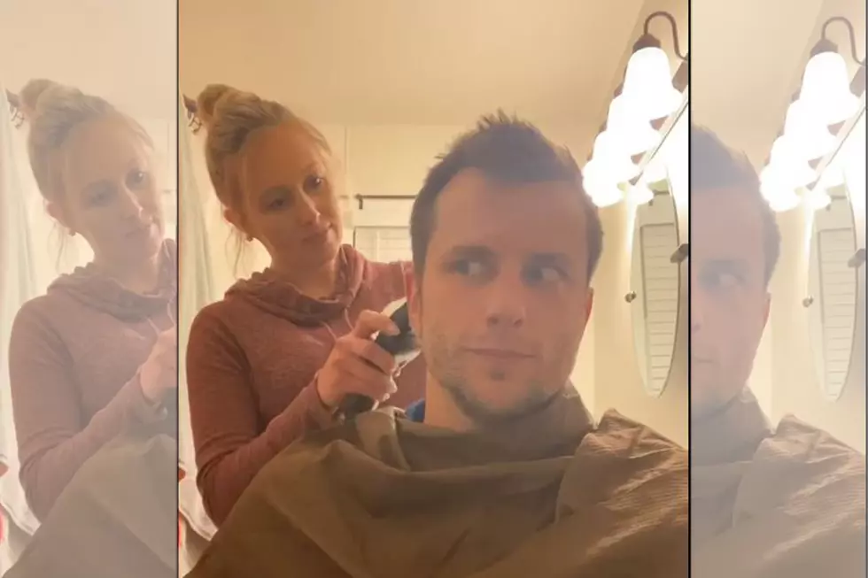 Danielle Attempt To Cut Husband's Hair During Quarantine [PHOTOS]