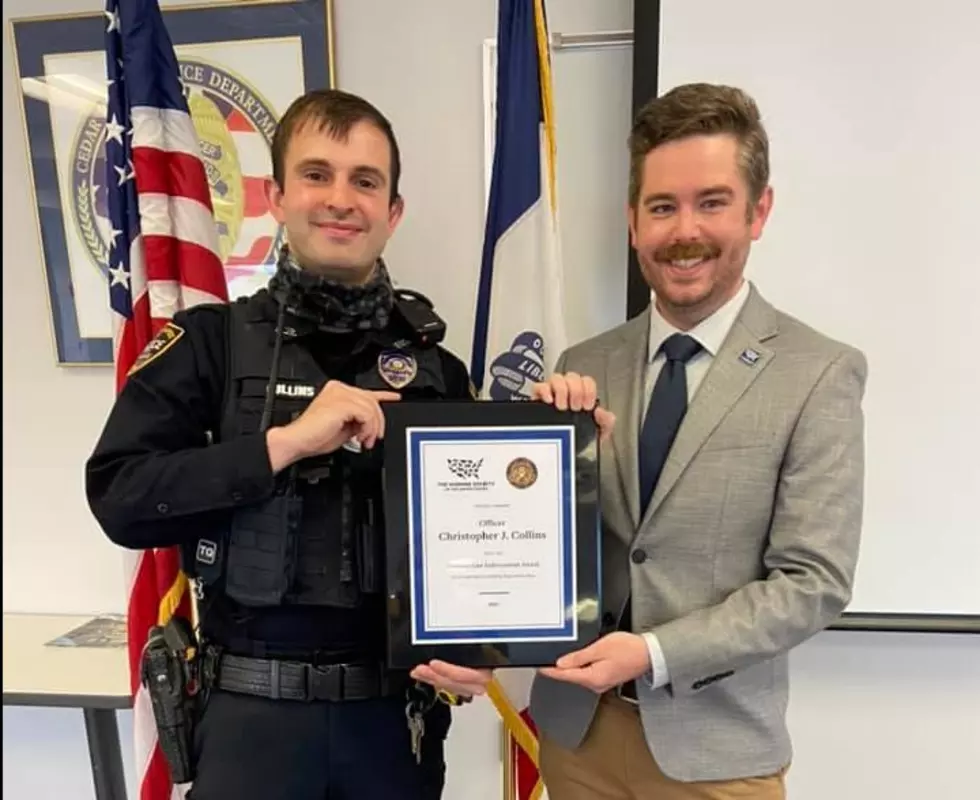 Cedar Rapids Police Officer Awarded for Taking a Stand Against Animal Cruelty