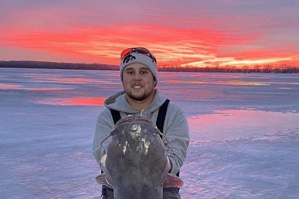 Iowa Man Catches Huge Flathead Catfish While Ice Fishing [PHOTOS]