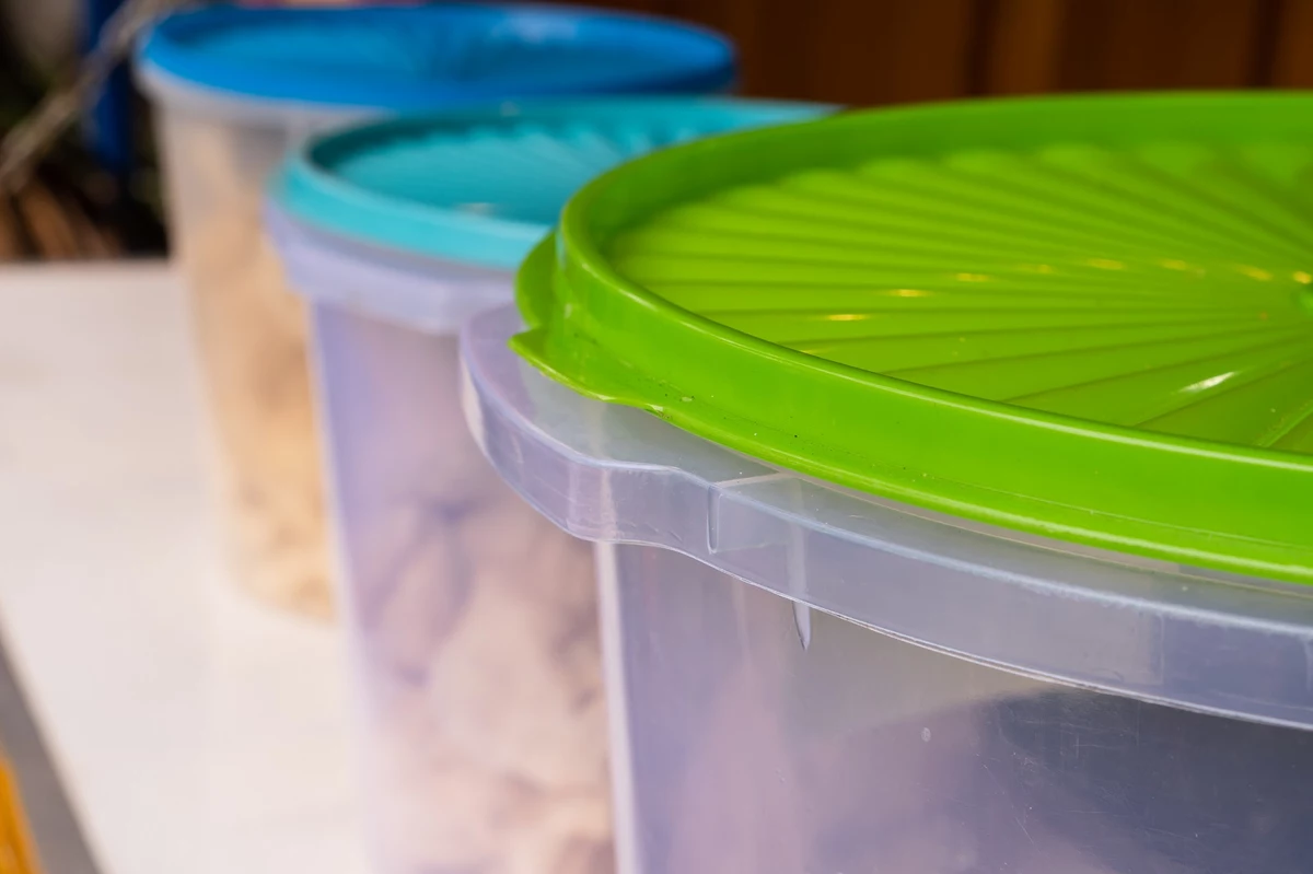  Tupperware Snack and Store Square Container Frosted Sheer and  Mint