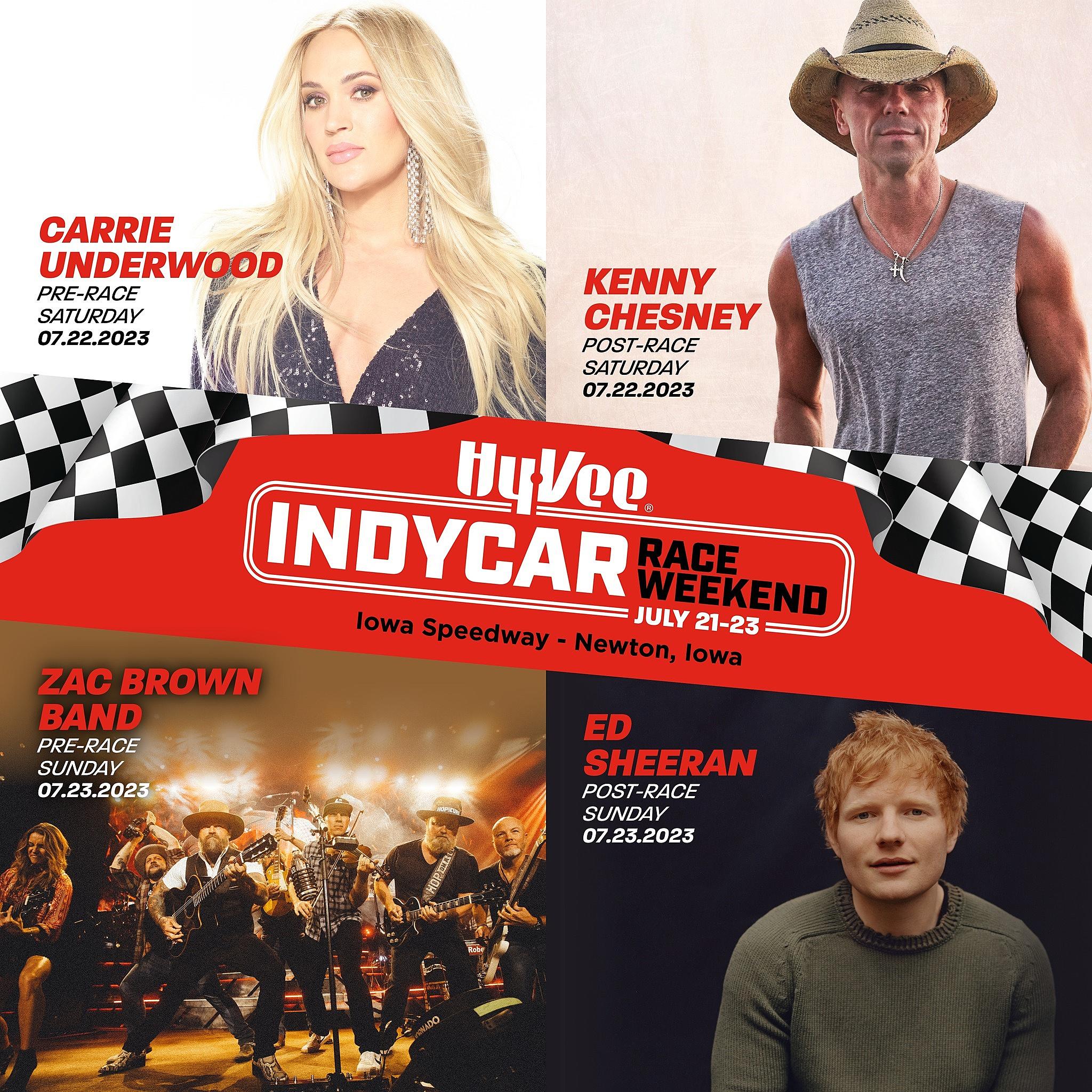 Carrie Underwood performs at Iowa Speedway during IndyCar weekend