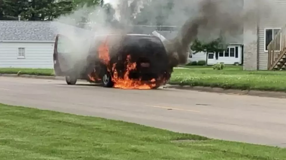 Vehicle Catches Fire In Cedar Rapids [WATCH]