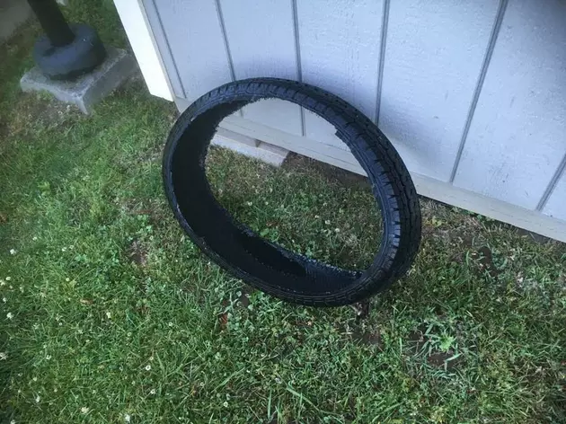 Mystery Tire Appears On Radio Station Lawn