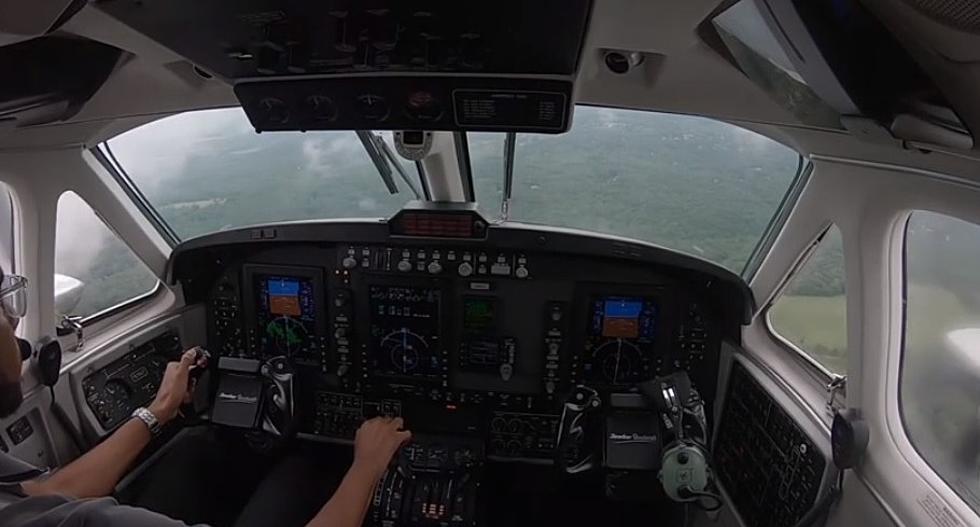 Cockpit View of Danbury Airport Plane Landing