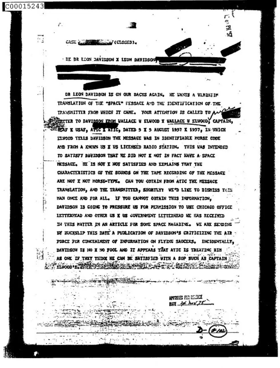 Image of CIA docs released by Black Vault