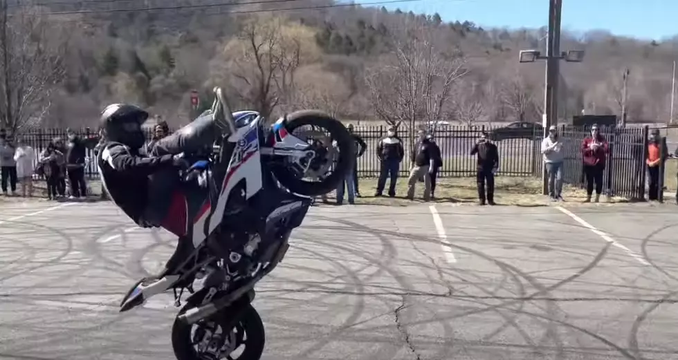 Man Does Death Defying Motorcycle Tricks in New Milford Parking Lot