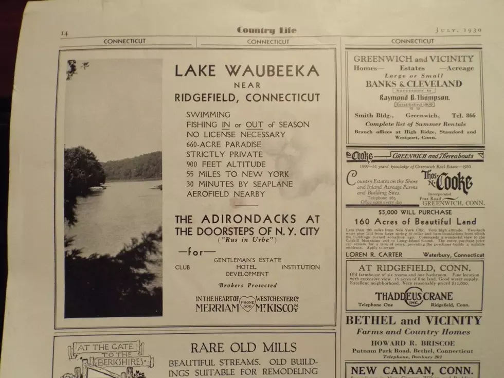 Advertisement for Lake Waubeeka from the 'Country Life' magazine