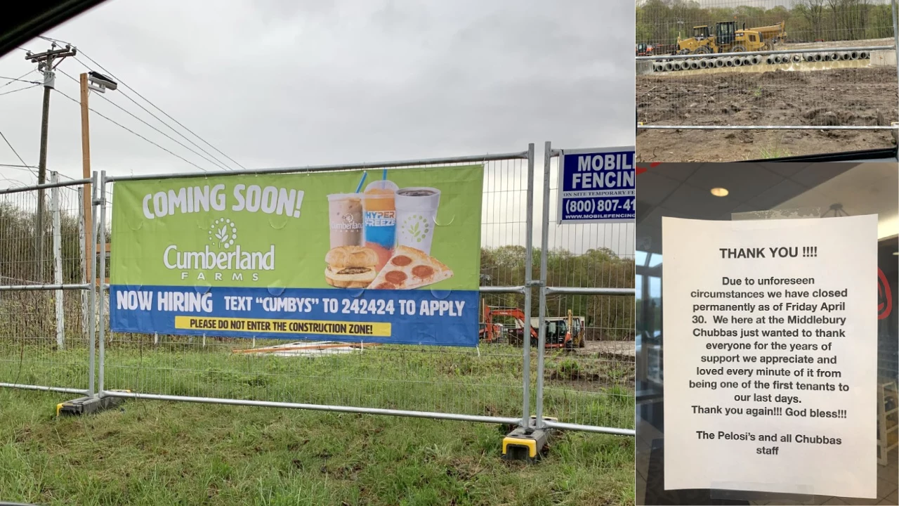 New Cumberland Farms Coming, Chubba's Closes in Middlebury