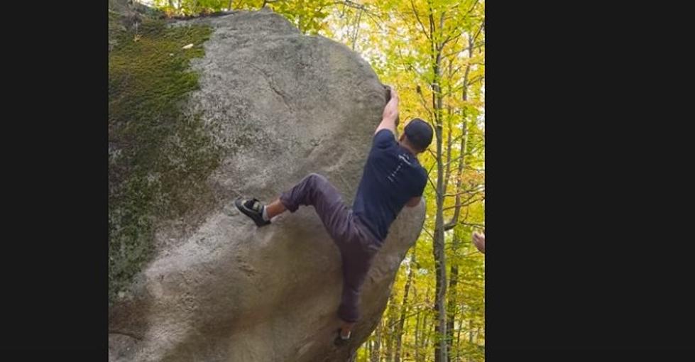 Bouldering Comes to Brewster, Man Scales Rock in Impressive Athletic Feat