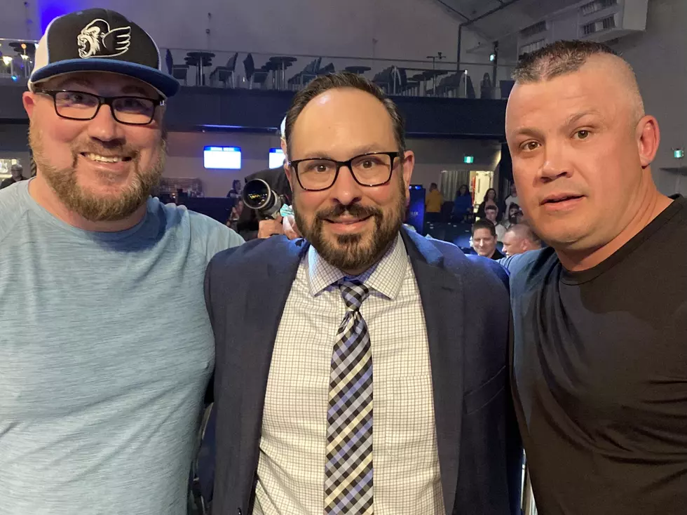 Phil Giubileo - pictured middle. Phil is flanked by Danbury hockey royalty Brad Wingfield and Jon Mirasty