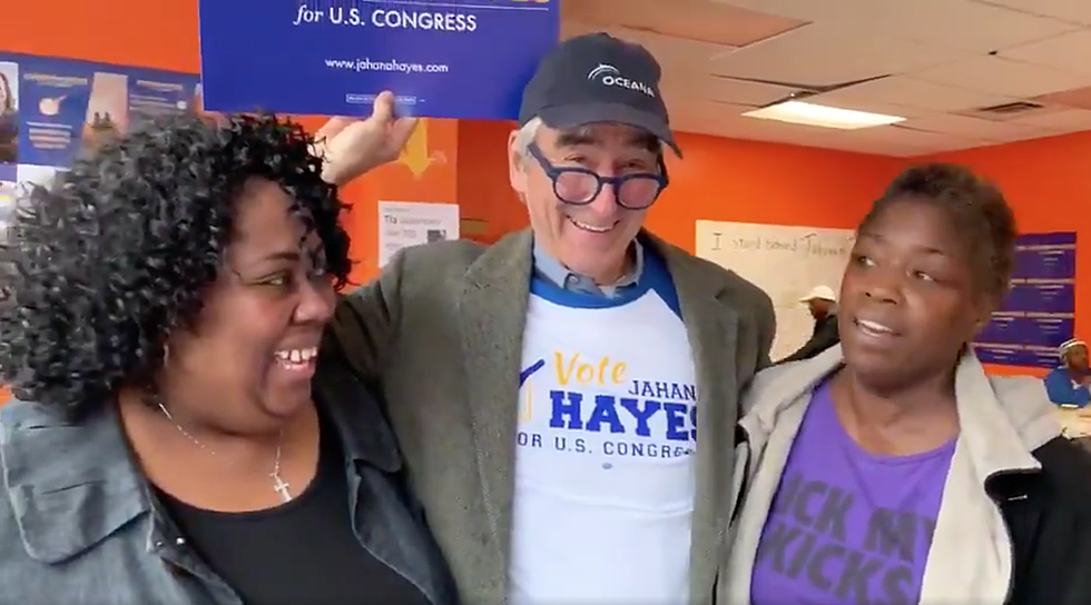 Actor Sam Waterston Helps Waterbury Residents Get to the Polls