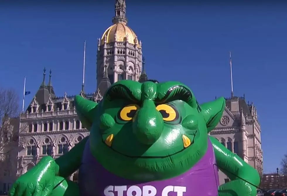 Giant Connecticut Toll Troll Pops a Squat Outside State Capitol