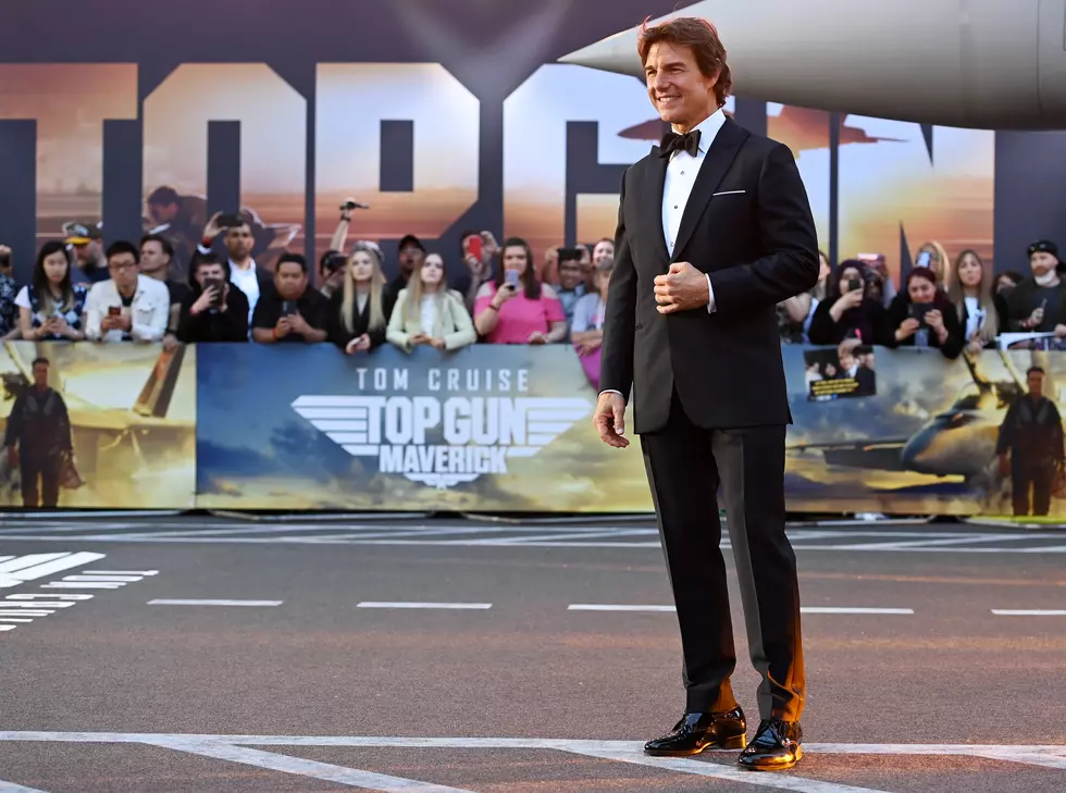 Tom Cruise at a "Top Gun: Maverick" premiere event. Photo Credit: Kate Green, Stringer.