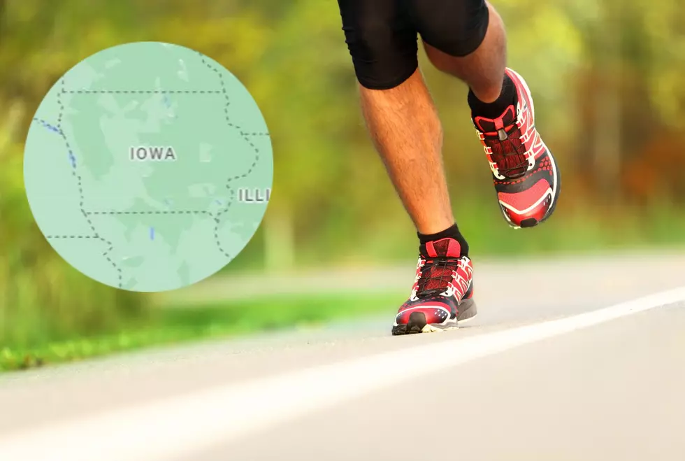 A Man Has Run a Mile in Almost Every Town on the Iowa Road Map