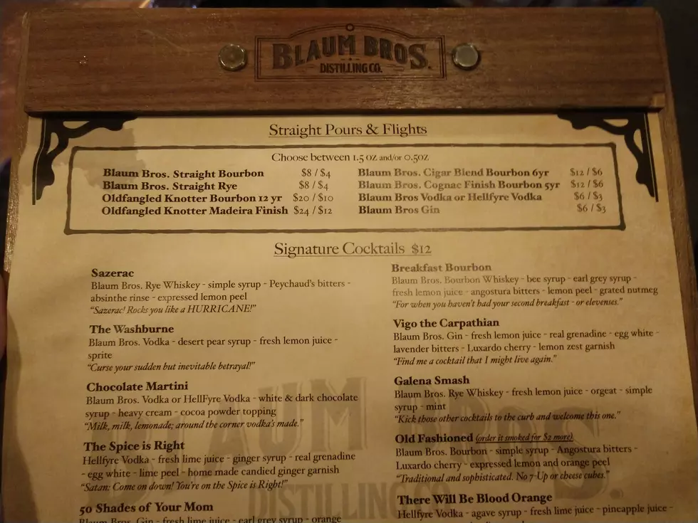 Blaum Bros' cocktail menu. Photo Credit: Steve Pulaski