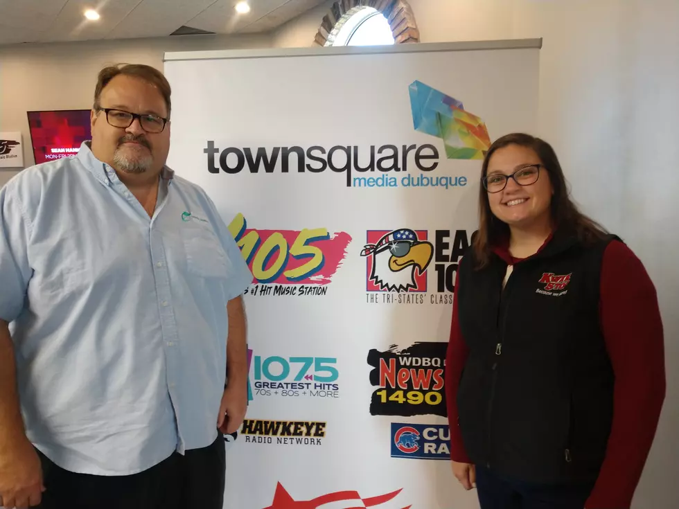 Development Director of the Dubuque Regional Humane Society Steve Manders (left) and Kwik Care's Heather Hamm (right). Photo Credit: Steve Pulaski