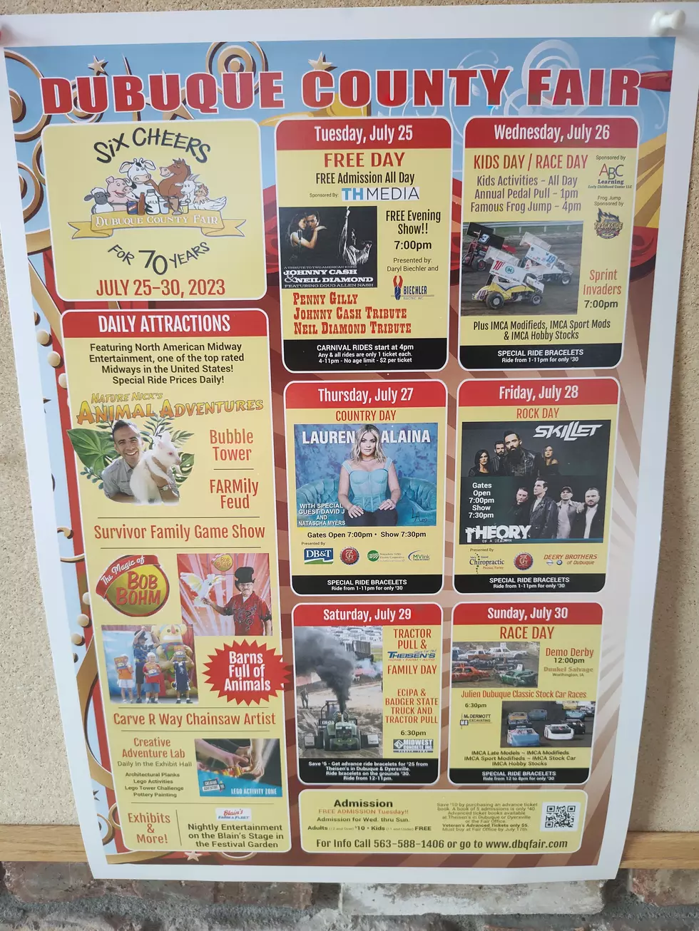 A breakdown of the events at the 70th Annual Dubuque County Fair. Photo Credit: Steve Pulaski