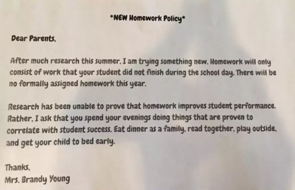 Teachers Homework Policy Goes Viral