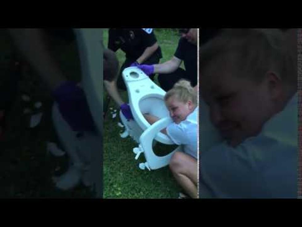 Woman Gets Arm Stuck in Toilet Bowl [VIDEO]
