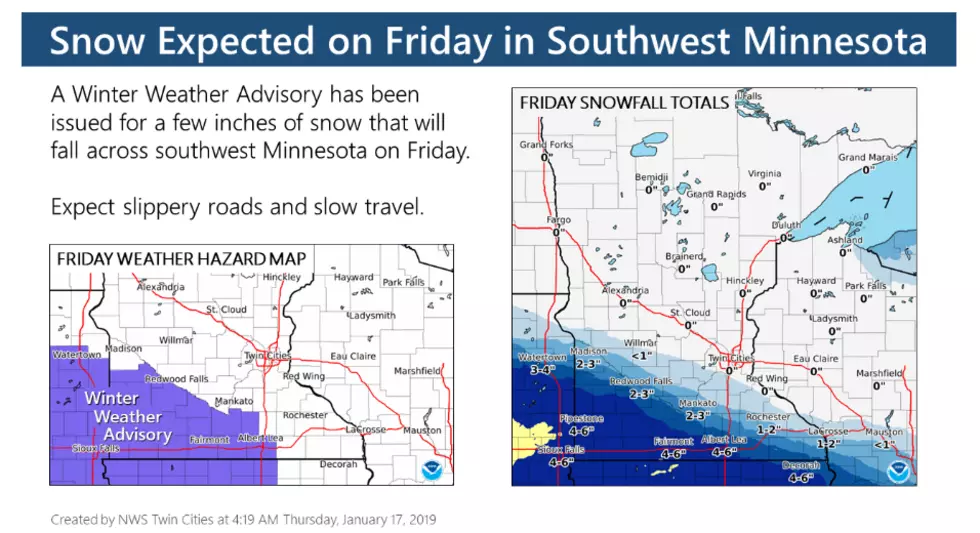 Weather Advisory Issued For Southwest Minnesota