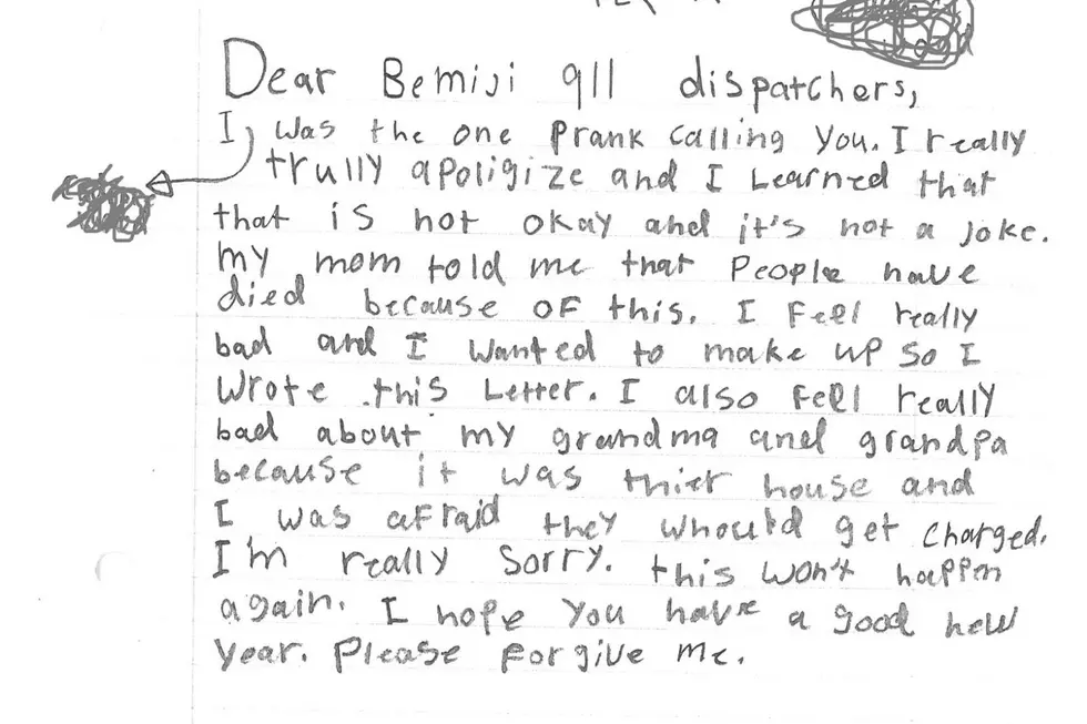 Young Prank Caller Sends Bemidji 911 Dispatch Apology Letter