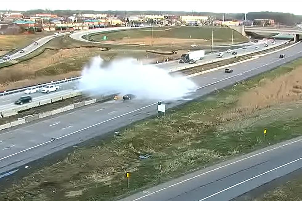 Shocking Moment MN Truck Crashes Into Highway Divider [VIDEO]