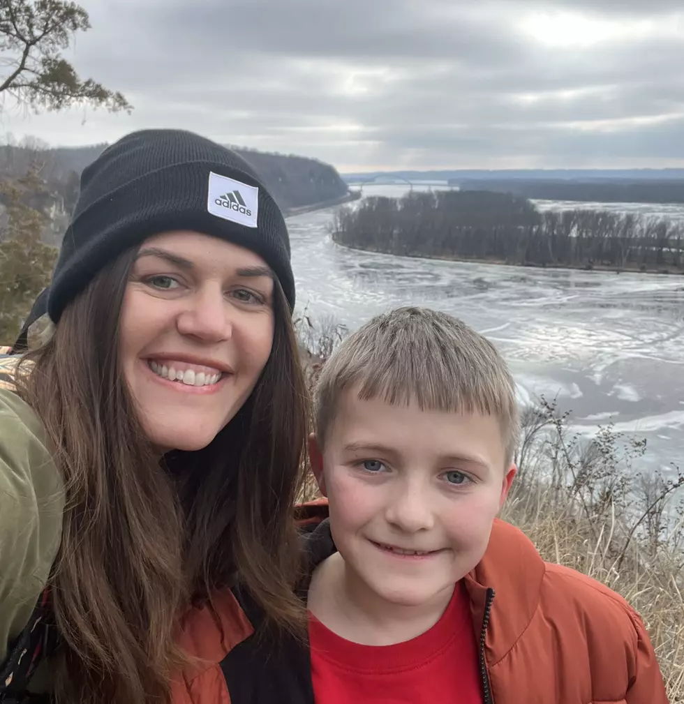 Credit: Ashley Ehlers My wife and son at our first overlook of the day along sunset trail.
