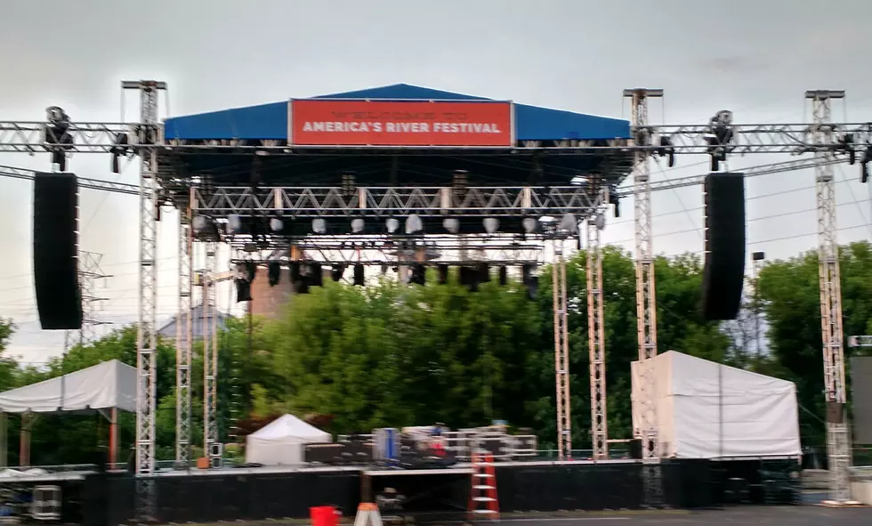 Stage is up at America’s River Festival