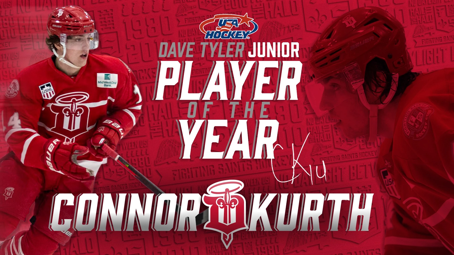 Connor Kurth of Dubuque Fighting Saints Named Player of the Year