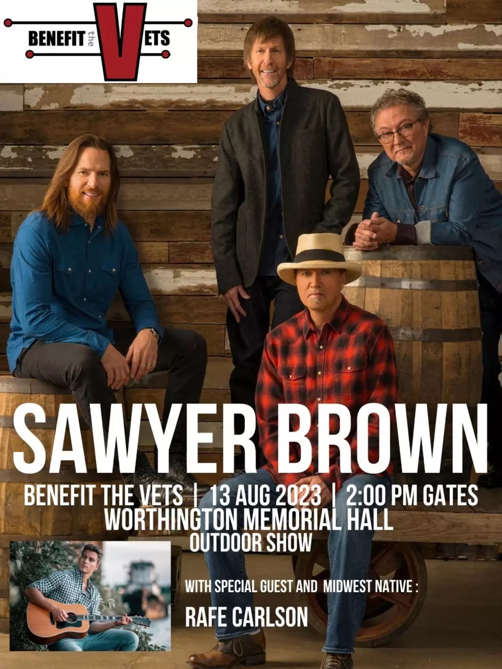 Sawyer Brown Concert in Worthington, IA to Benefit Veterans