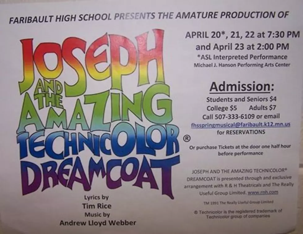 Joseph and the Amazing Technicolor Dreamcoat Comes To the Faribault High School