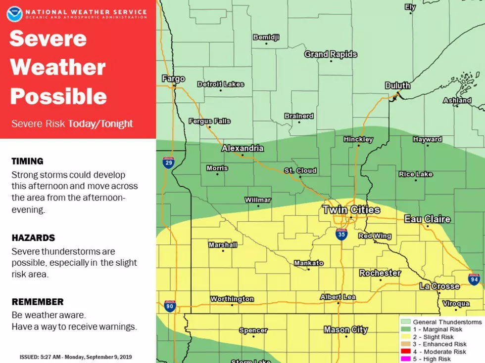 Possibility of Severe Weather This Afternoon Across SE Minnesota