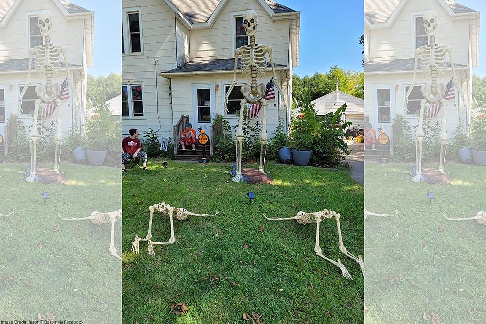 Owatonna Home Featuring HUGE Skeleton Is Halloween Fun For All