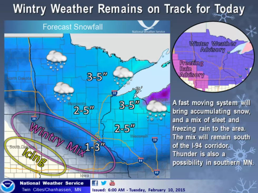 Winter Weather Advisory Issued for Southern Minnesota