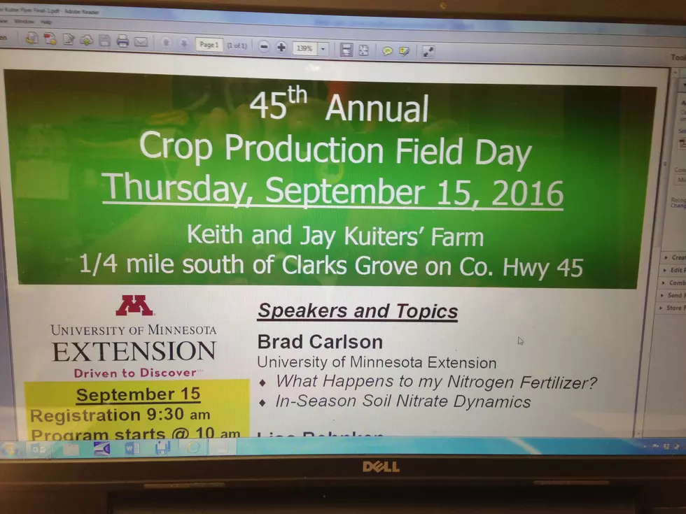 45th Annual Crop Production Field Day is Today