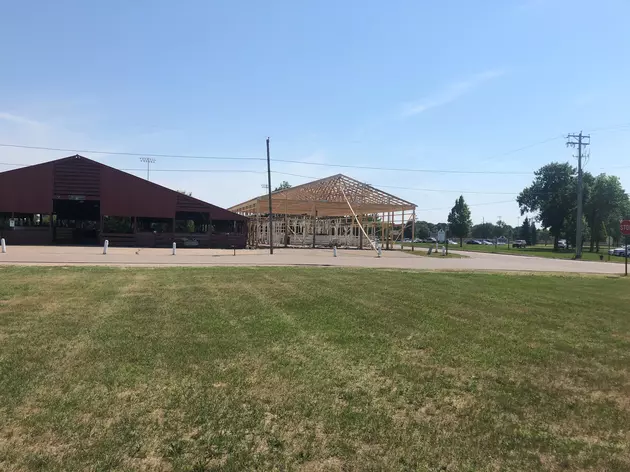 Swine Barn Rafters are Up at the Rice County Fairgrounds