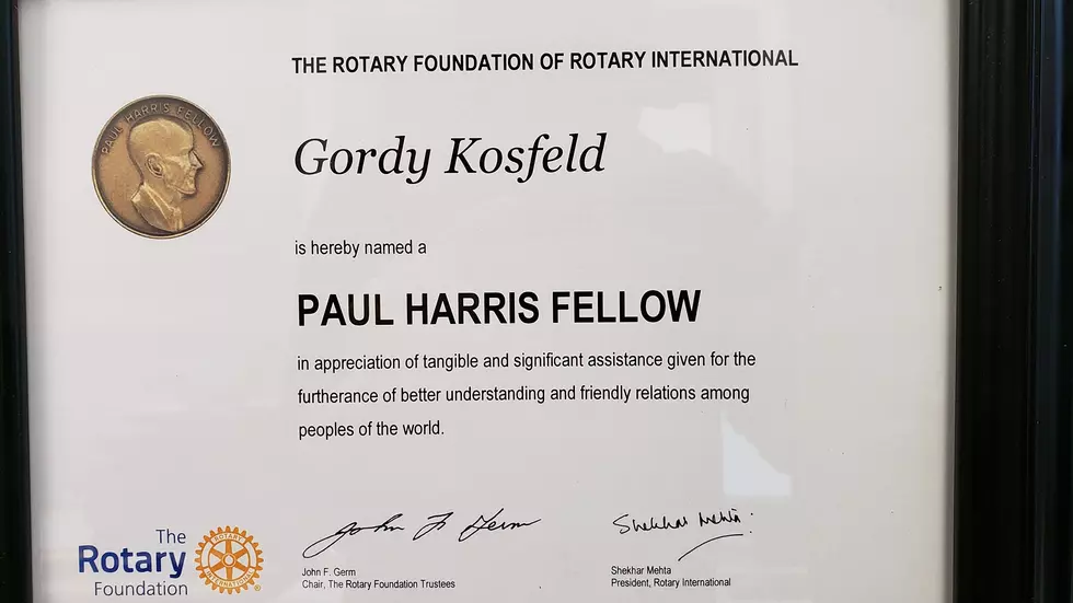 KDHL’s Gordy Kosfeld Named A Paul Harris Fellow At Faribault Rotary Luncheon