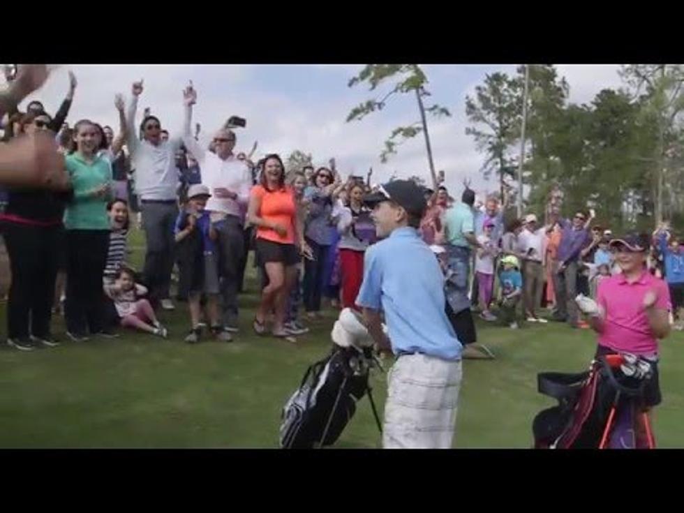 Kid Sinks Hole-In-One In Front of Tiger Woods