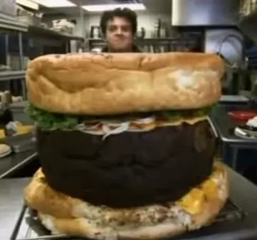 worlds biggest burger man vs food