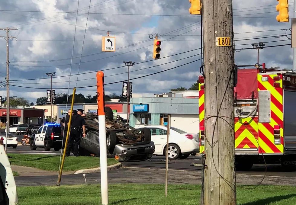 Traffic Slow on West Main After Vehicle Flips
