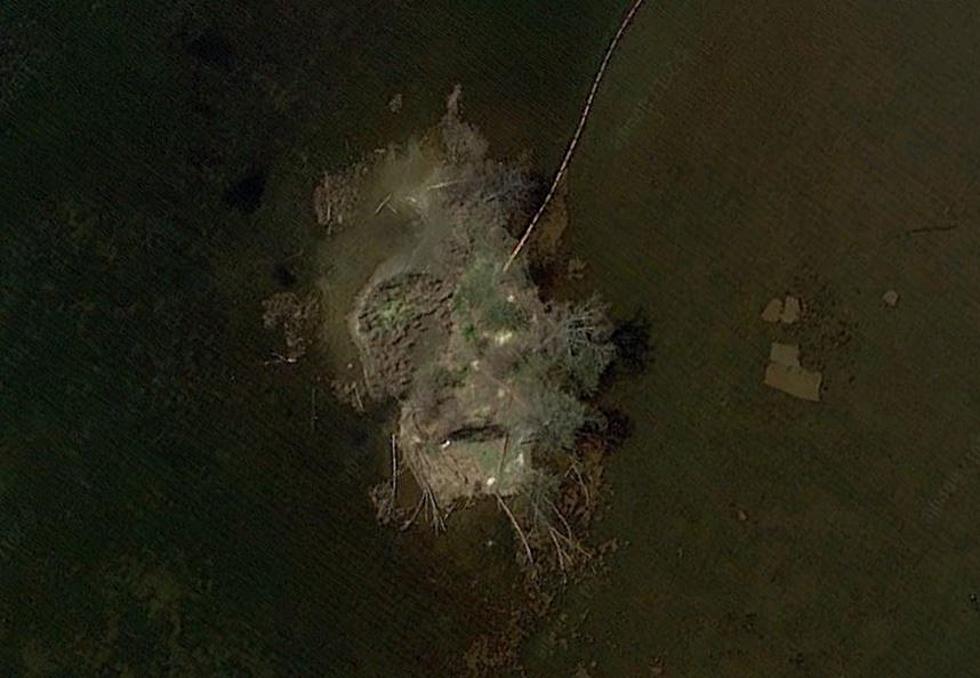 There’s an Evil Face on an Island in Upjohn Pond in Portage