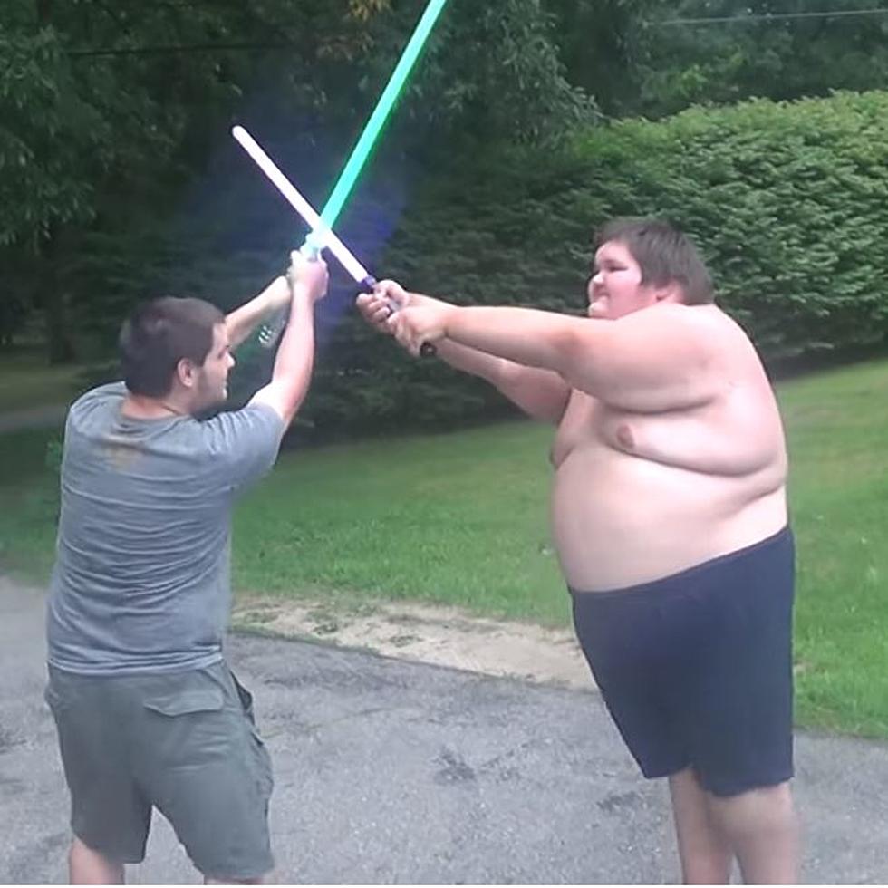 Fat Kid Lightsaber Battle