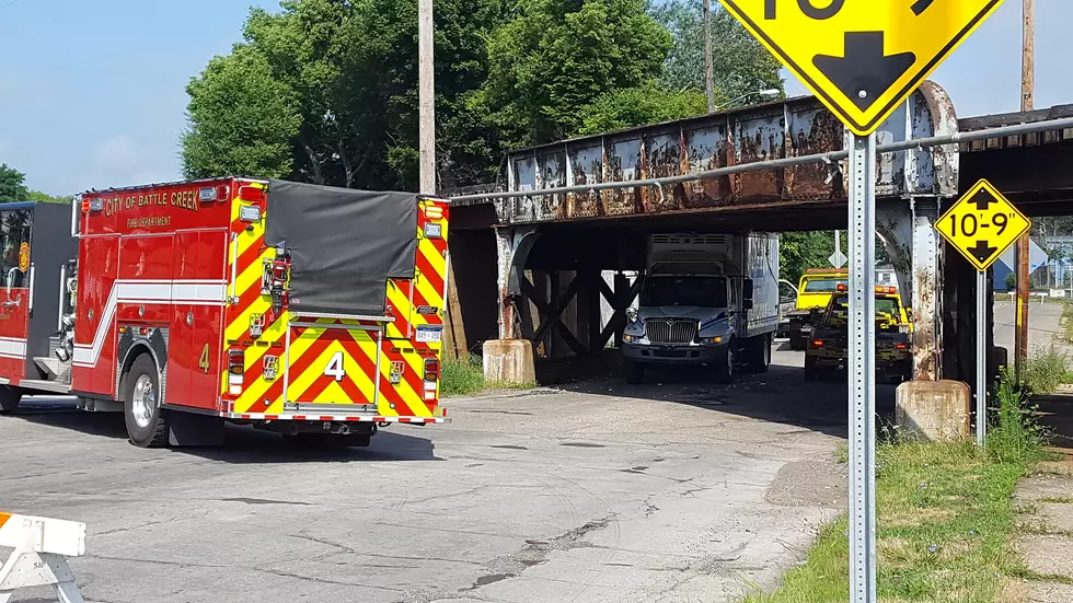PHOTO: Residents Outraged After Truck Hits Battle Creek Bridge