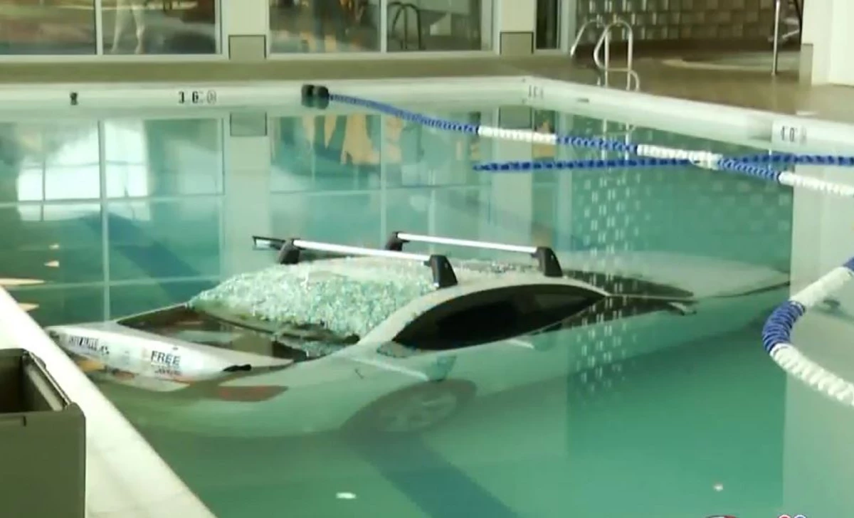 Car Takes A Swim At An Ohio LA Fitness