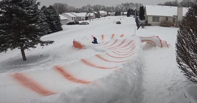 Watch: Kalamazoo Dad of the Year Builds Luge Course in Front Yard