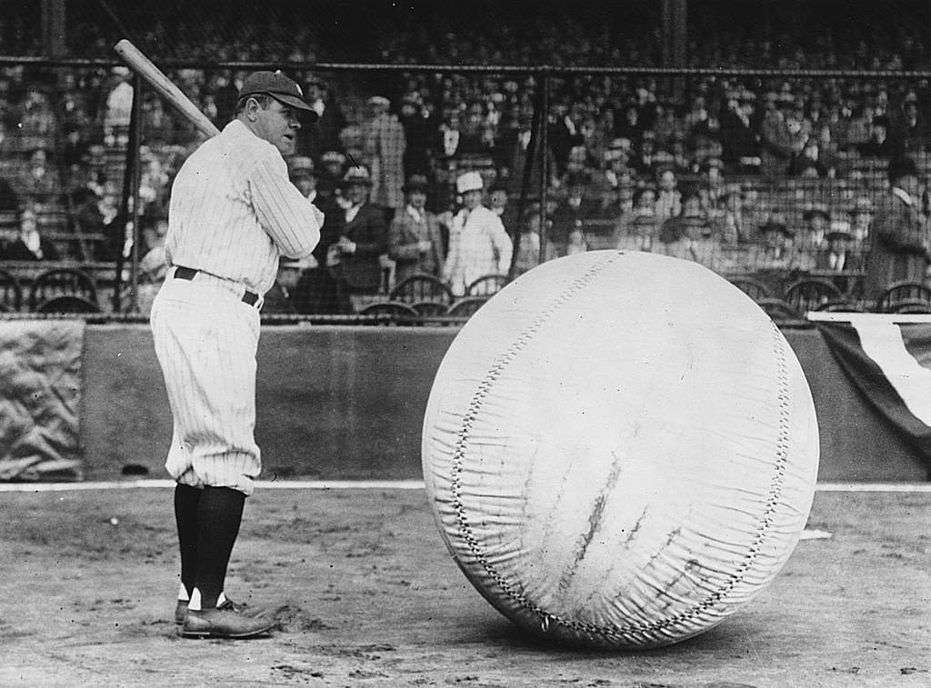 Baseballer - Babe Ruth getting some hitting tips from a young fan. This is  awesome.