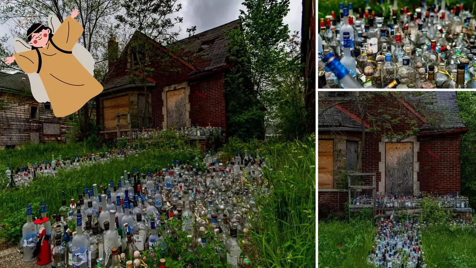 Memorial Made Of Liquor Bottles In Detroit