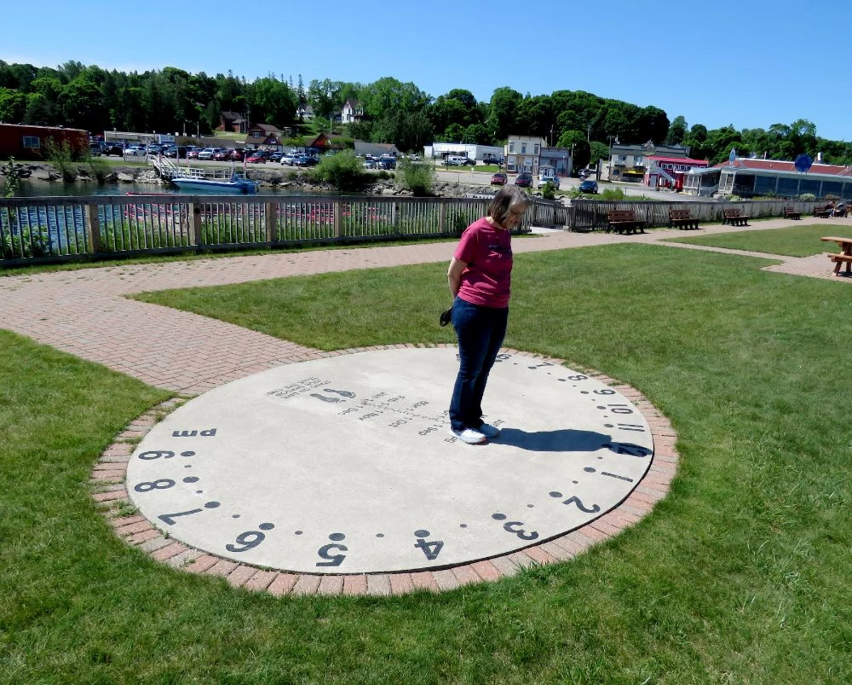 Sundial Indiana St. Ignace's Human Sundial May Be The Most Impressive Clock in MI
