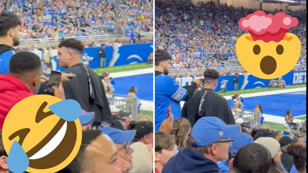Detroit Lions Fan Gets Fresh Cut During Game At Ford Field